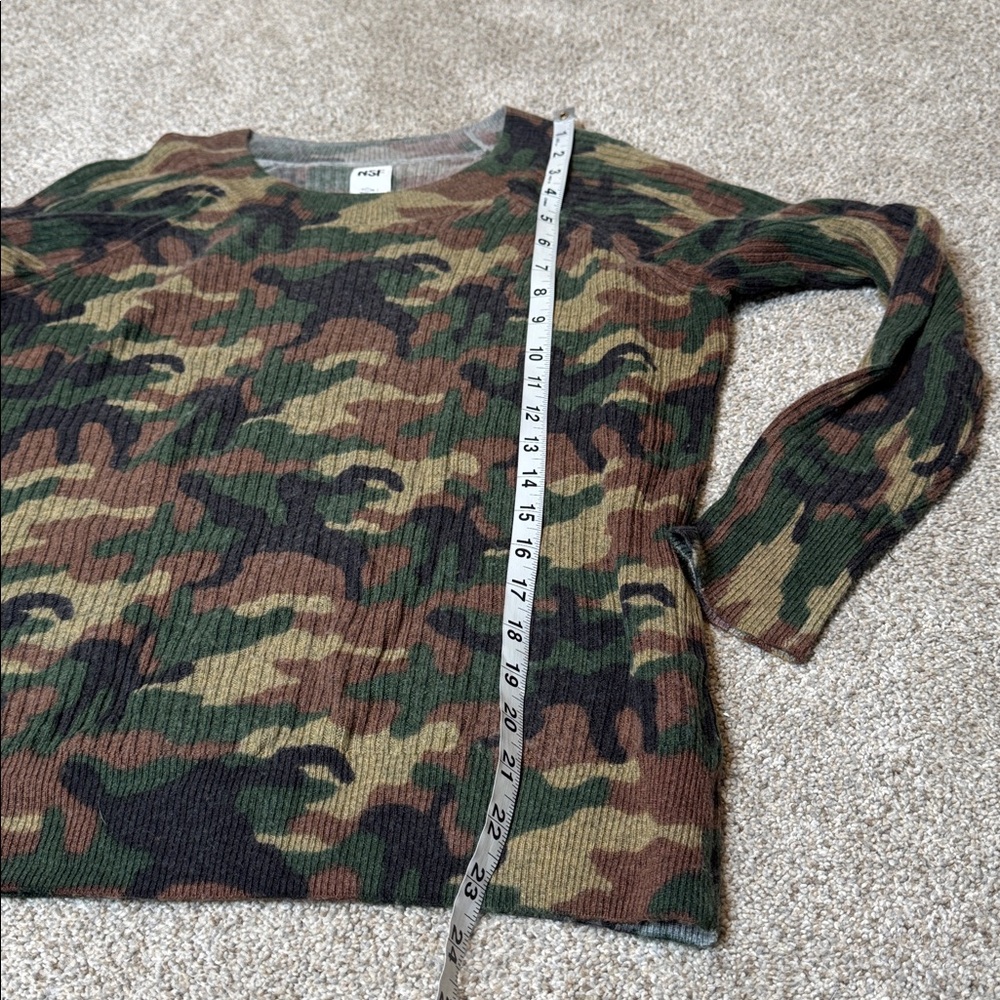 NSF Marta Camo Cashmere Wool Crewneck Sweater Small - Picture 8 of 13